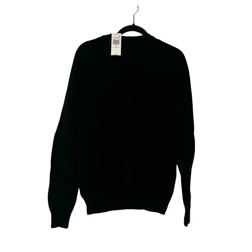 Joshua Sanders Women's Black Smile Knit Outline Sweater Size M NWT